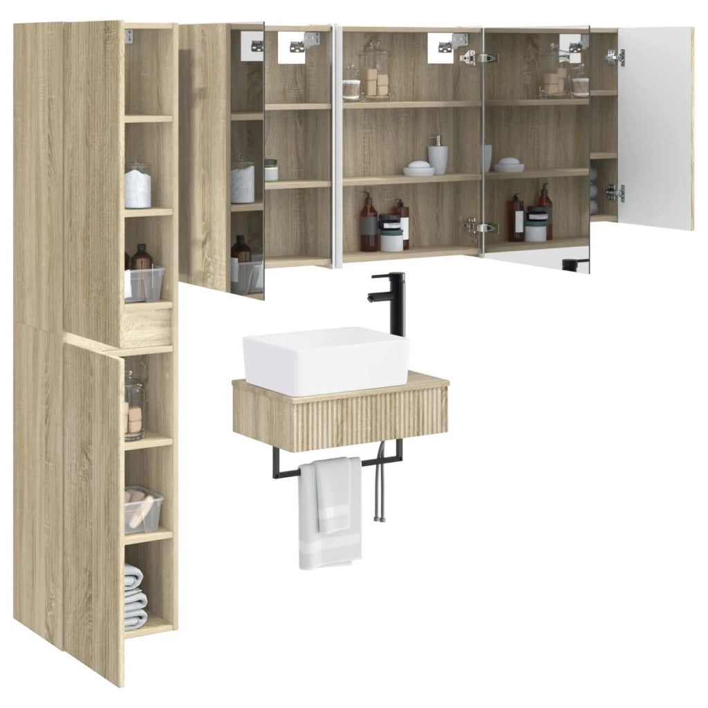 Set di mobili per il bagno 5 pz Rovere Sonoma 3407281