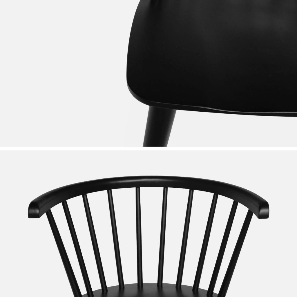Set di 4 sedie in legno, nero
