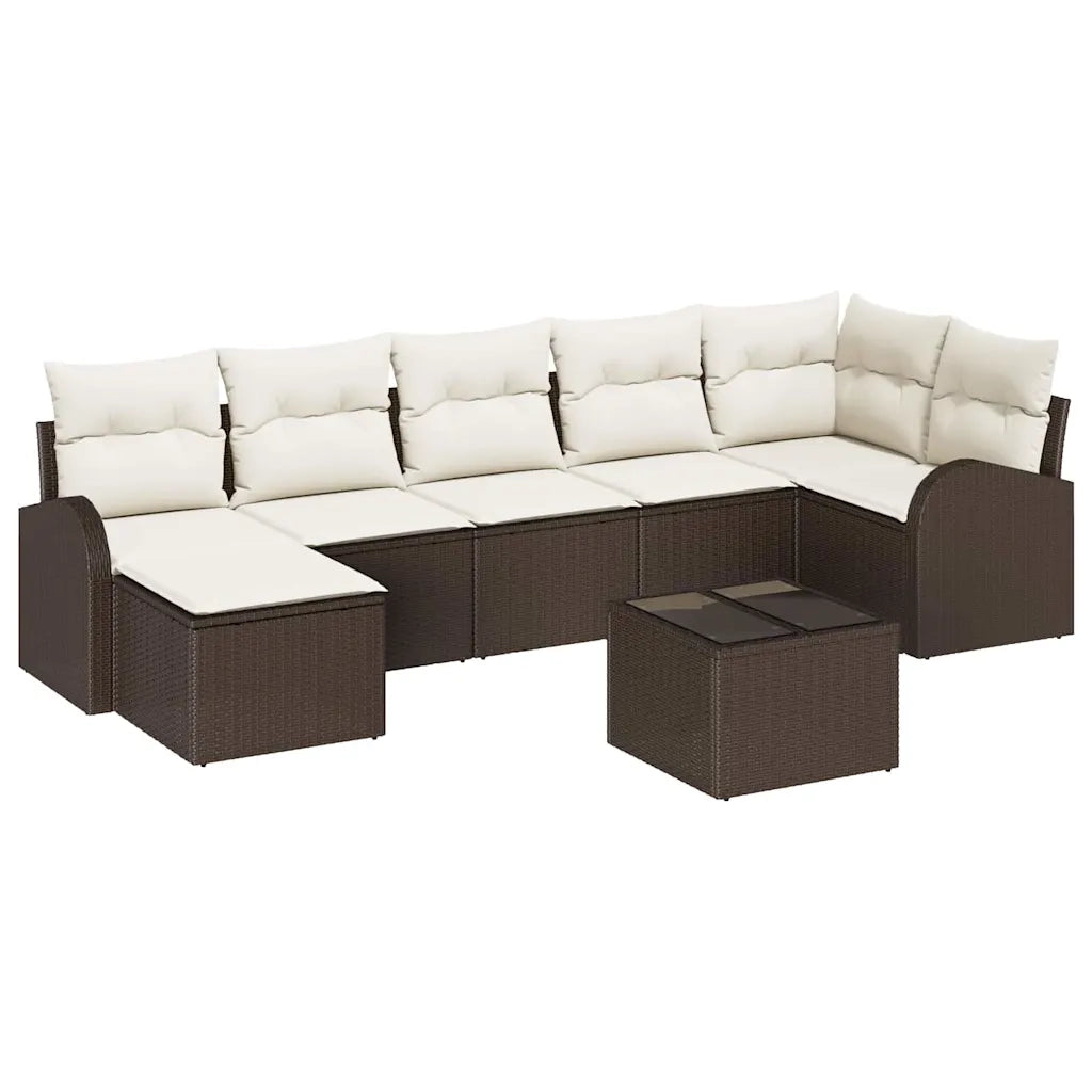 Set di divani con cuscino 8 pcs Marrone polyrattan 3354807