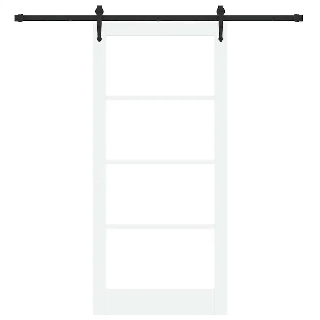 Porta scorrevole Bianco e Nero 93 x 202 cm 3332400