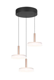 Sospensione LED Trio Celeste Ø35 bronzo 3 luci calda