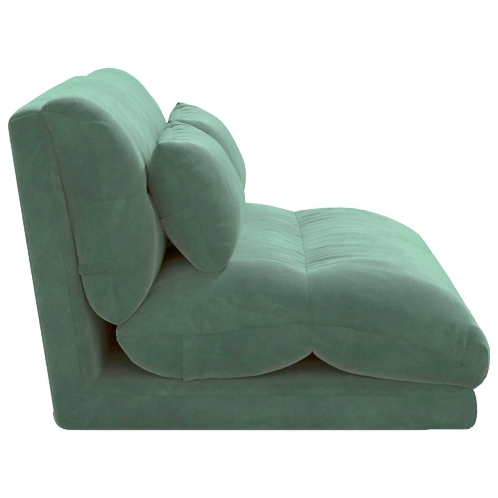 Sedia da Pavimento Verde Mare 110 x 82 x 55 cm Velluto 42028218