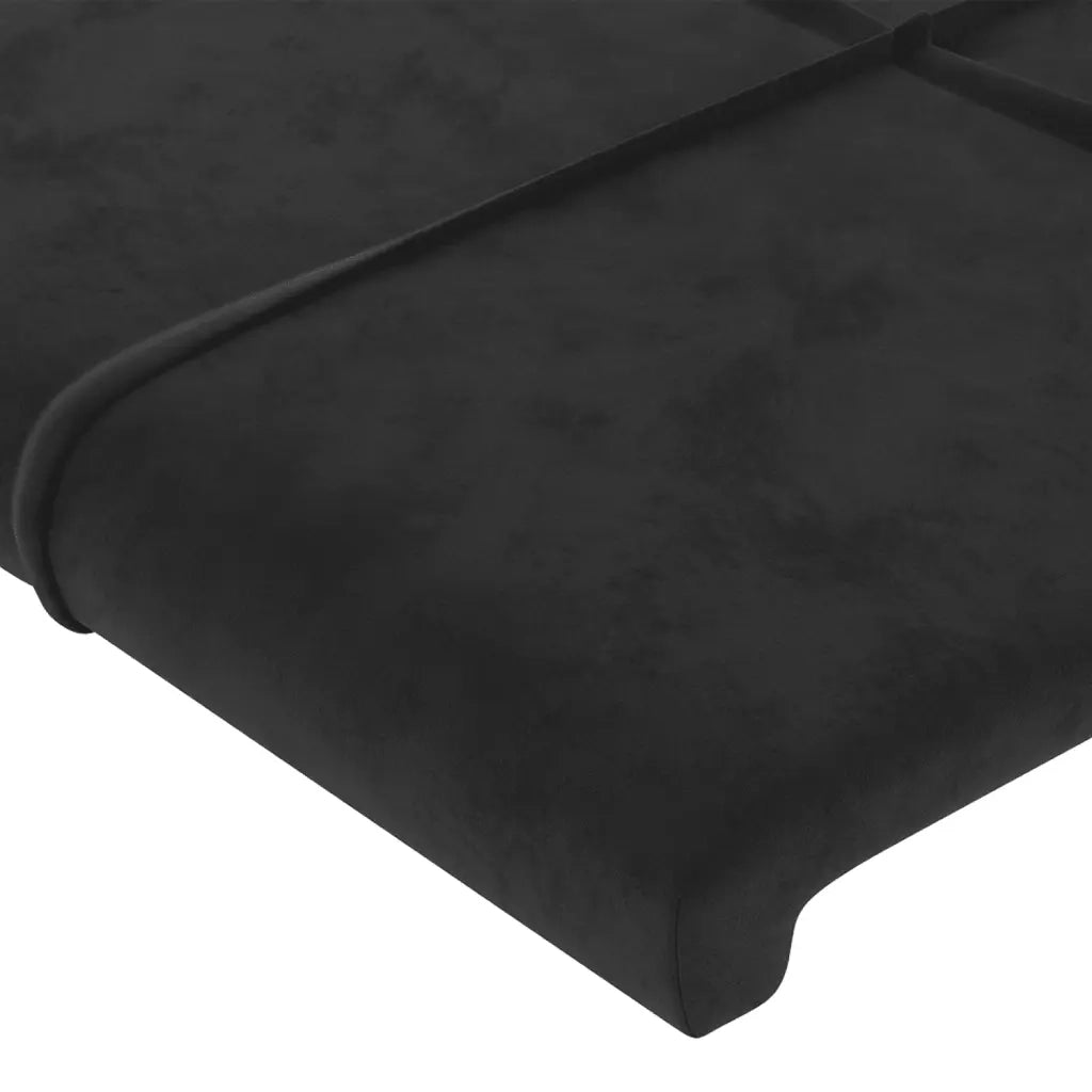 Testiera | Testata ad Orecchio Nera 183x16x78/88 cm in Velluto