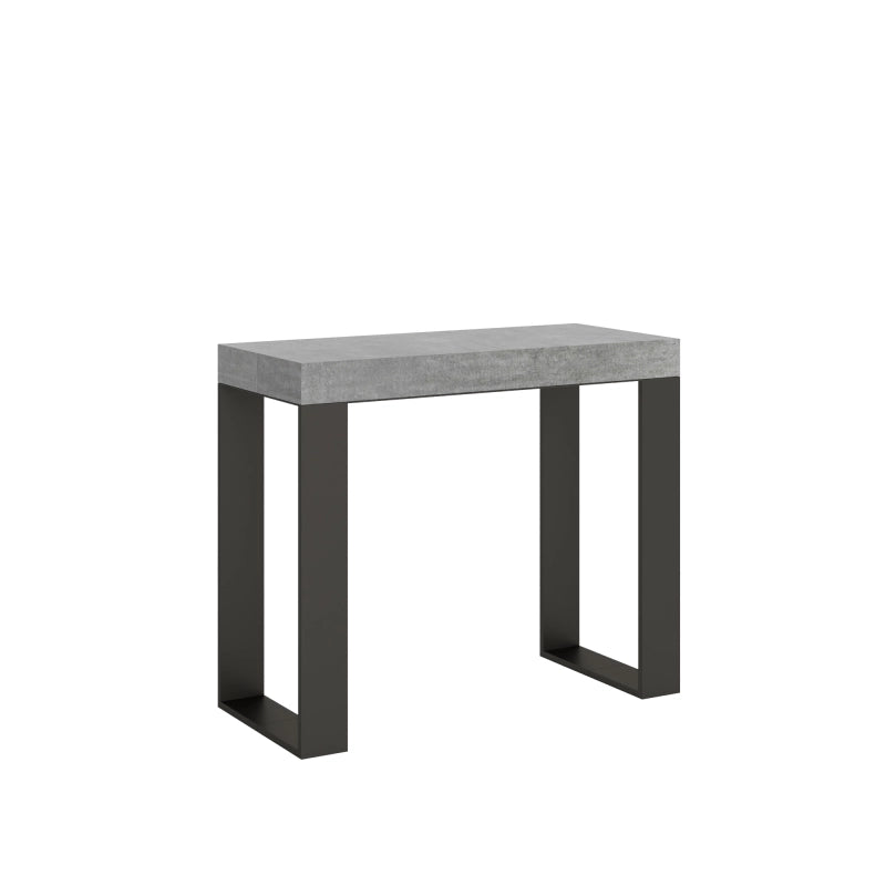 Consolle allungabile 90x40/300 cm Tecno Premium telaio Antracite - Cemento