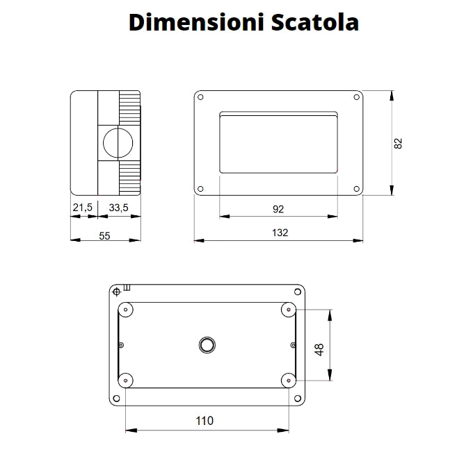 Gewiss scatola parete grigia ip40 4 posti gw27004