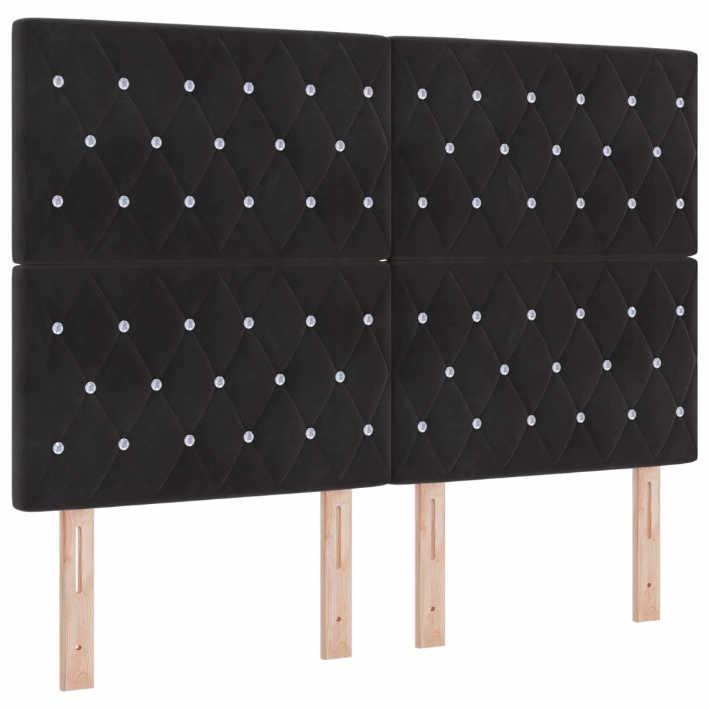 Letto Ottomano con Materasso e LED Nero 140 x 200 cm Velluto 3458237