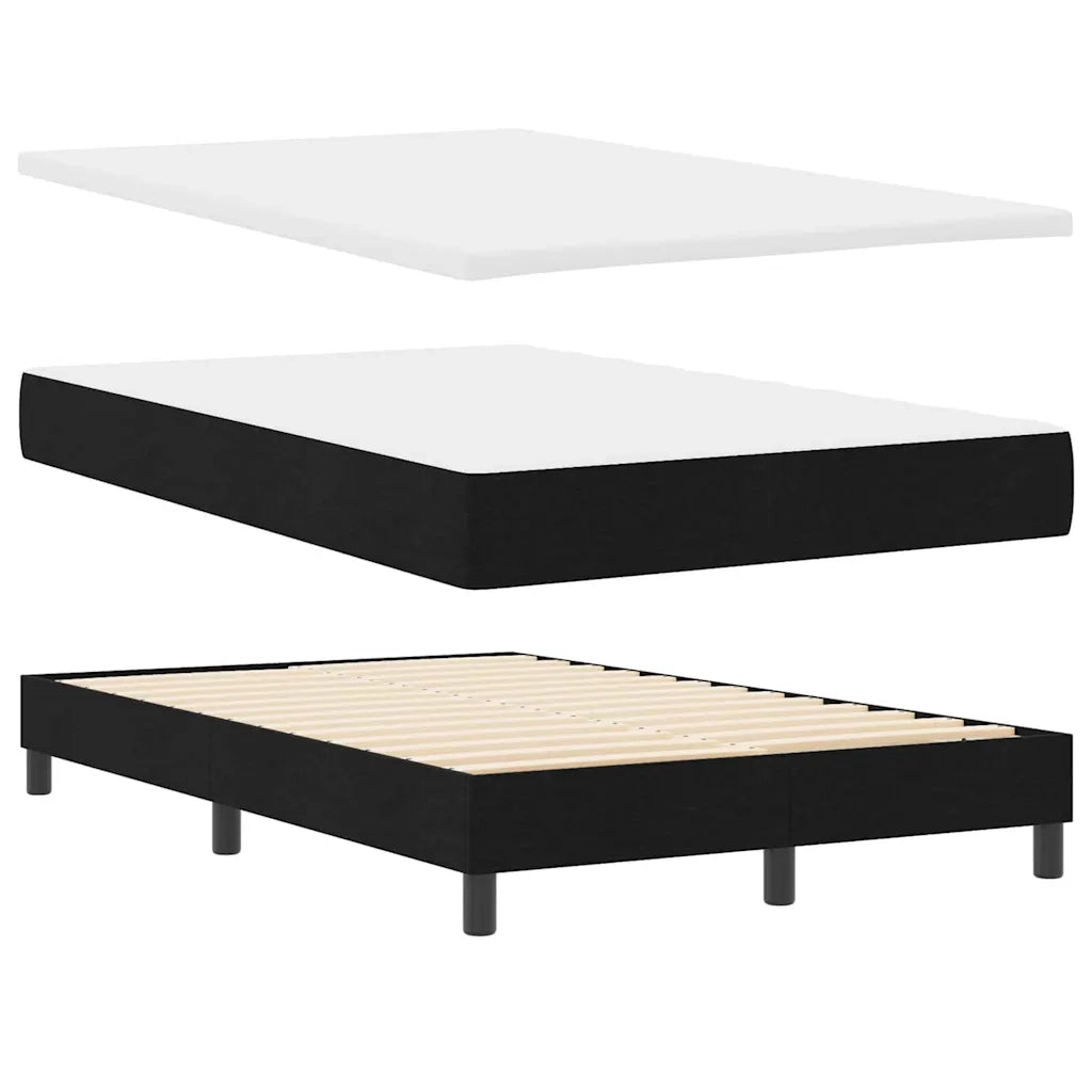 Letto a molle con testiera Nero 120 x 190 cm Tessuto 3338750