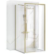 Cabina Doccia A Parete Rea Rapid Slide Brush Gold 150x90