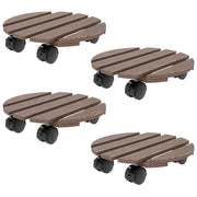Set 4 Supporti Rotondi ?30 cm per Piante con Ruote ¨C Xylo ¨C Interno ed Esterno