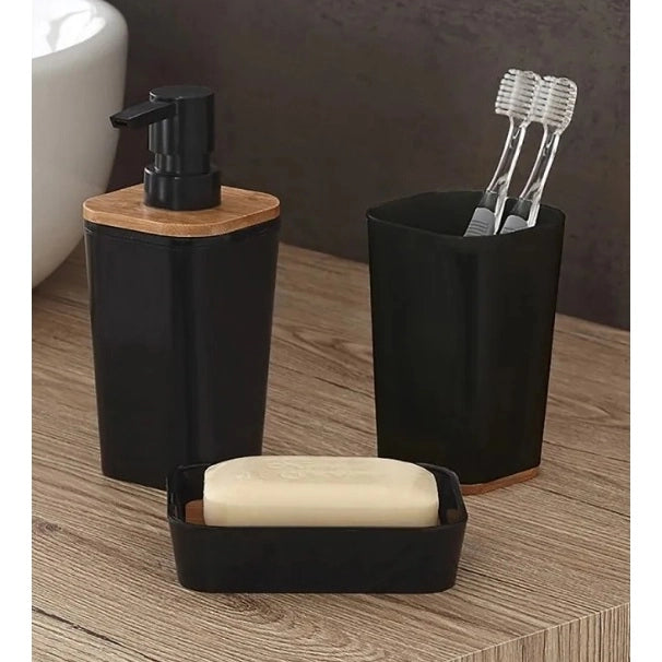 PORTASPAZZOLINI BAMBOO IN PLASTICA NERA