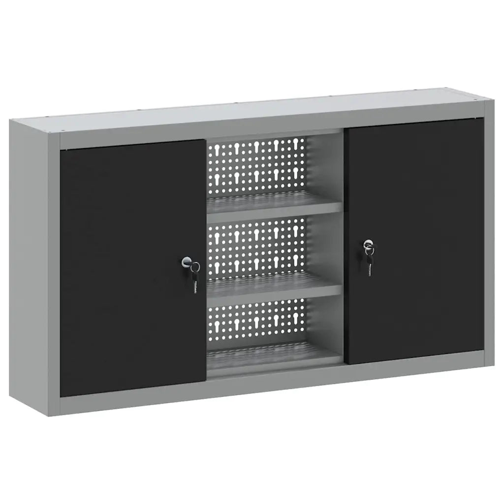 Mobile per attrezzi con blocco Nero e Grigio 100 x 20 x 55 cm 4103473