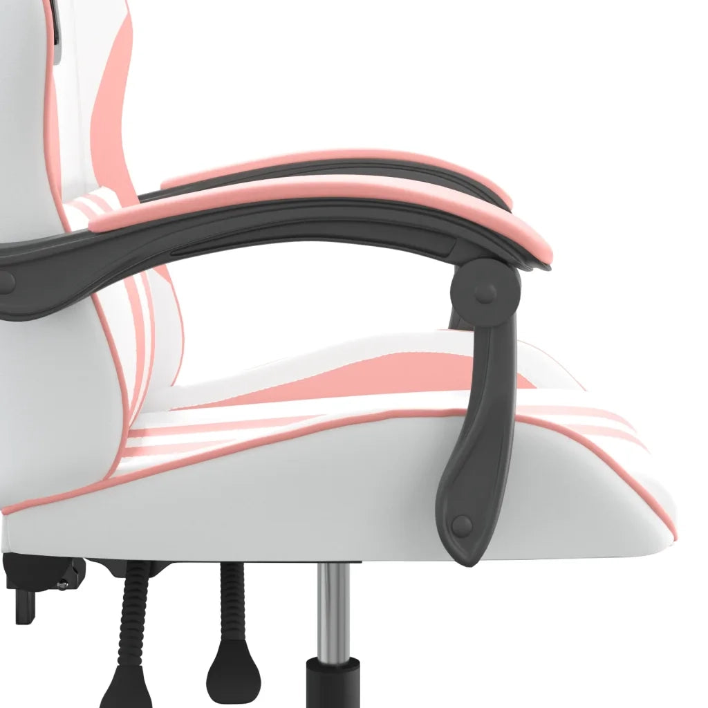 Sedia da Gaming Girevole Bianco e Rosa in Similpelle 349528