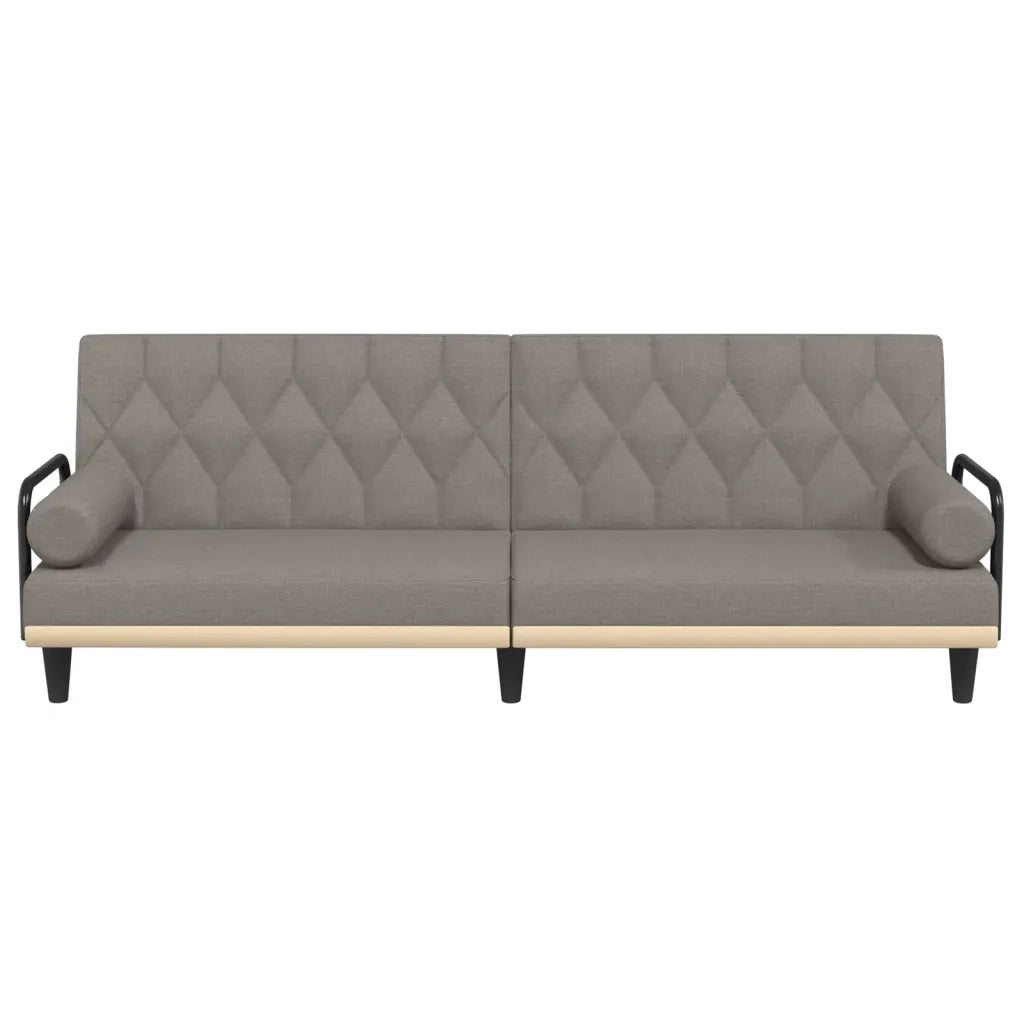 Divano Letto con Braccioli Tortora in Tessuto 351942