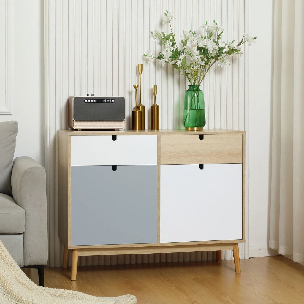 Armadio Battente con Cassetti ¨C zephmum ¨C Multicolore 100x40x79.5cm