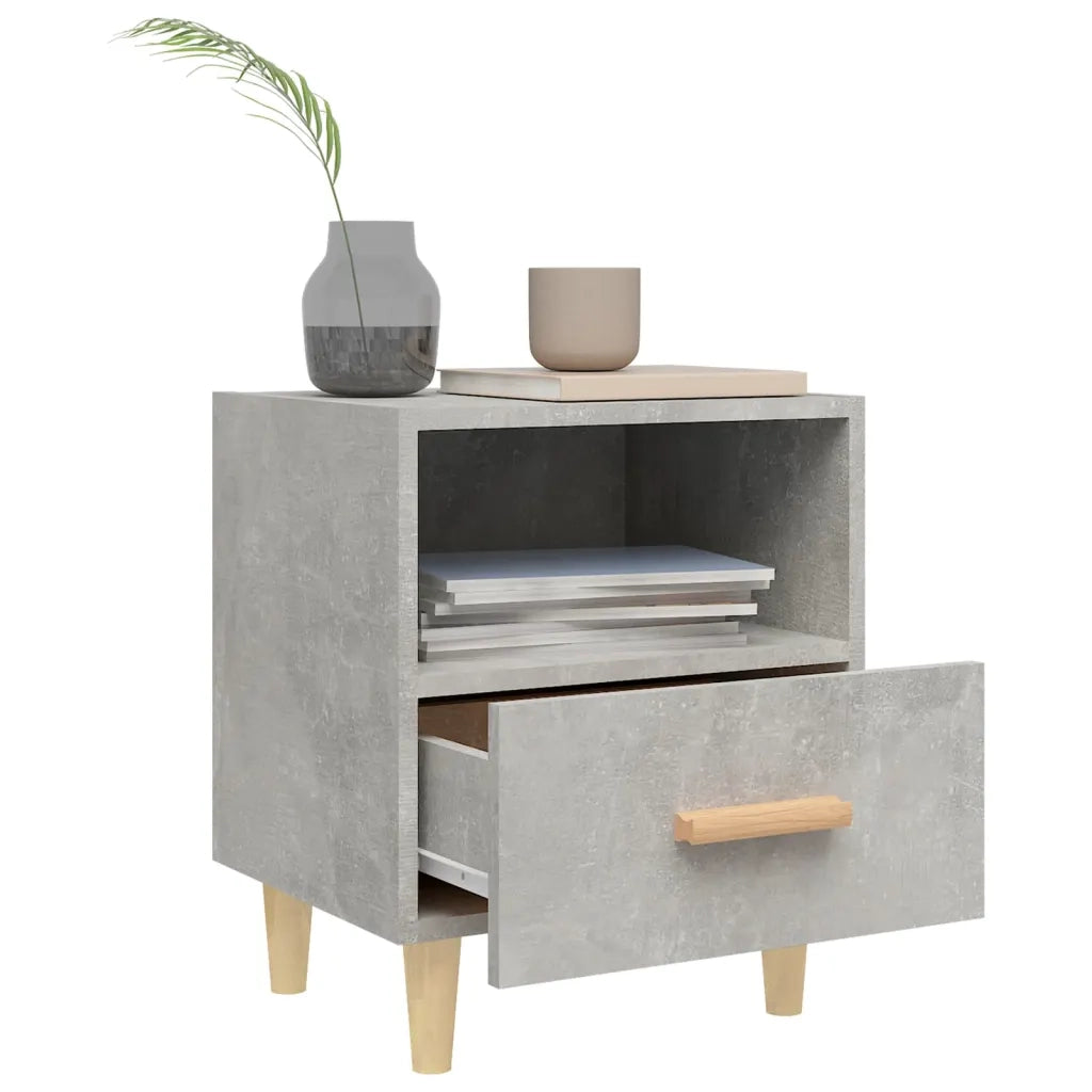 Comodini 2 pz-Set di 2 Tavolino da notte Grigio Cemento 40x35x47 cm