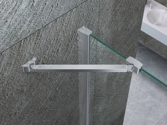 Box doccia con porta battente e lato fisso in cristallo 8mm trasparente PURA DUO 100 cm,90 cm,Flacone anticalcare escluso