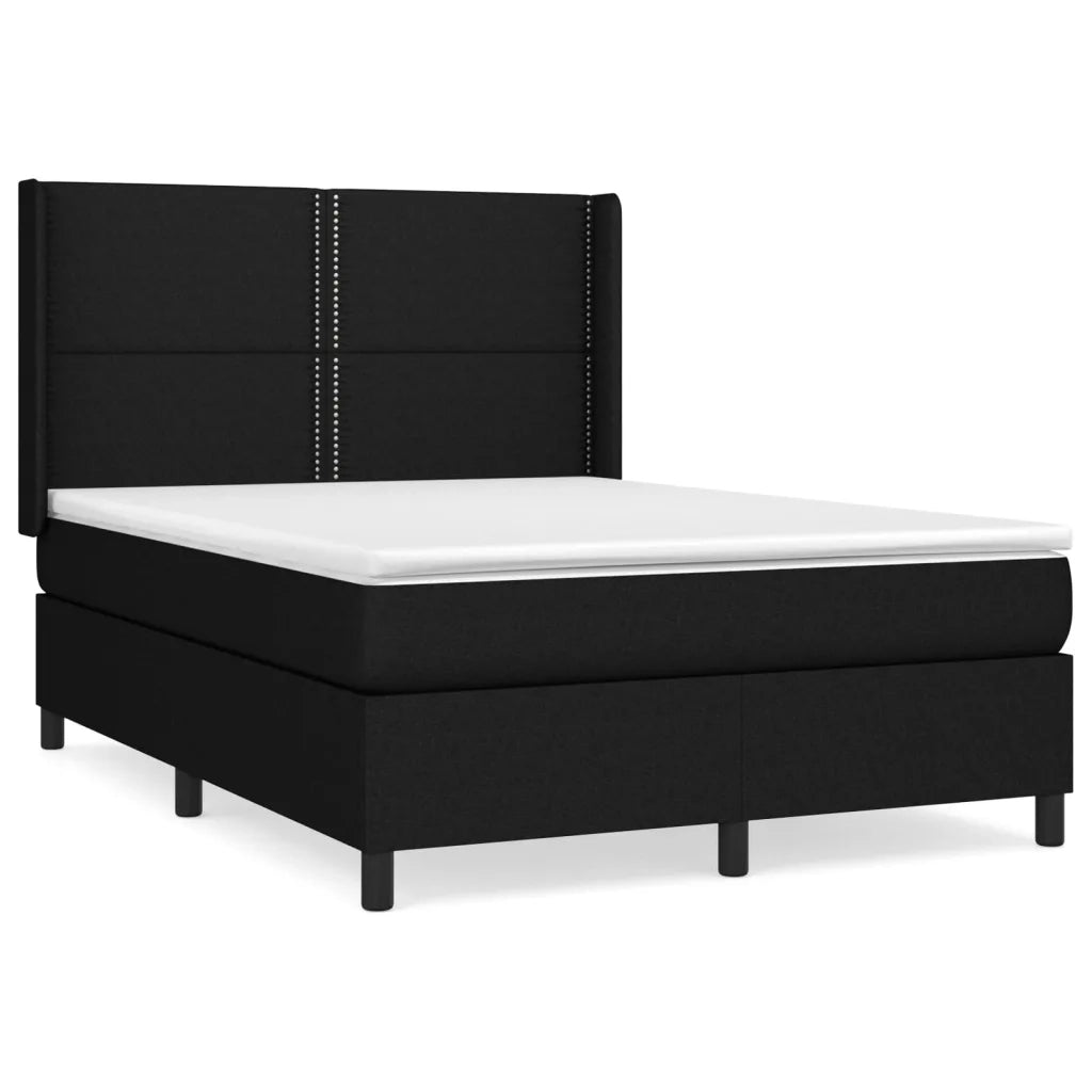 Giroletto a Molle con Materasso Nero 140x190 cm in Tessuto 3131347