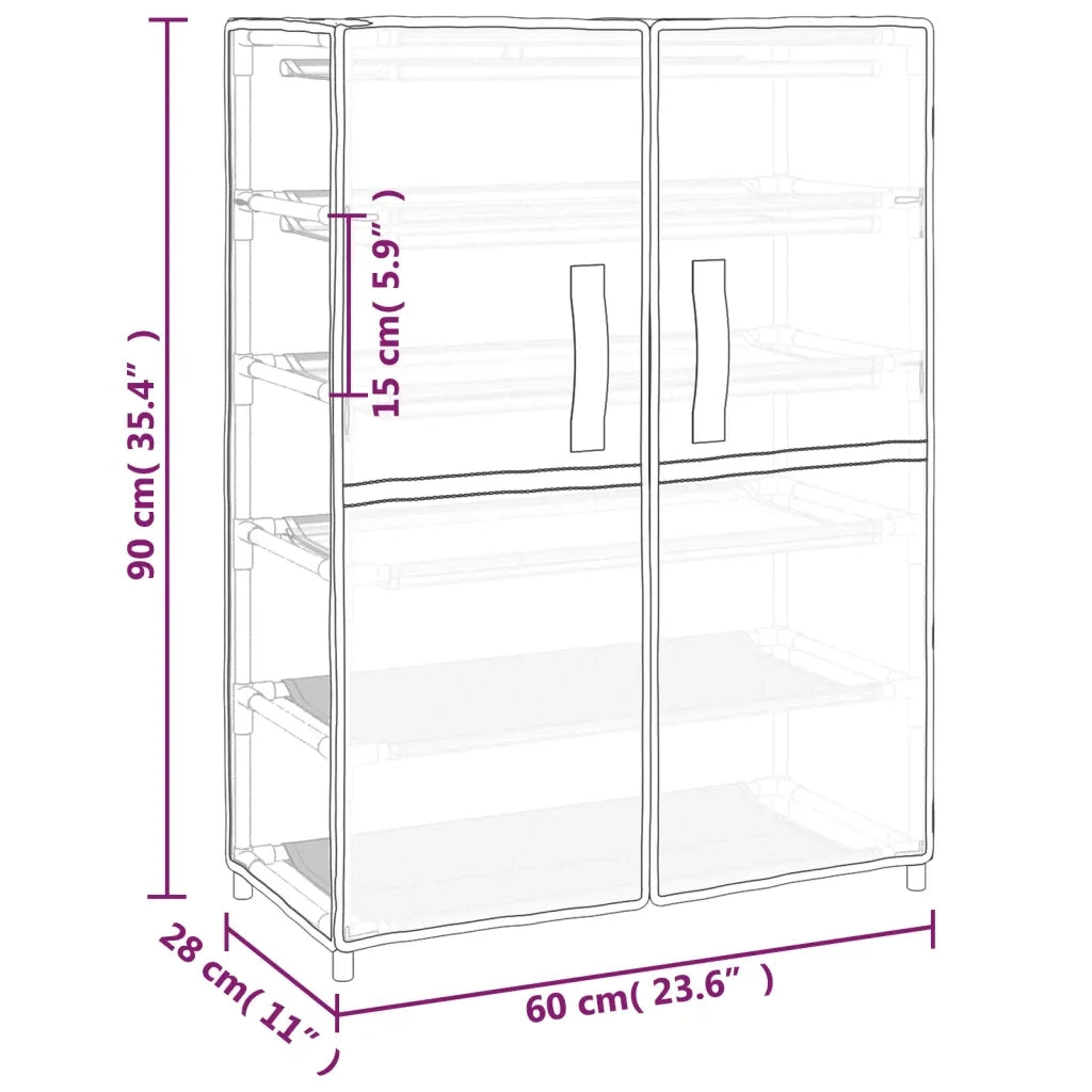 Scarpiera | Mobile per scarpe Crema 60x28x90 cm Tessuto