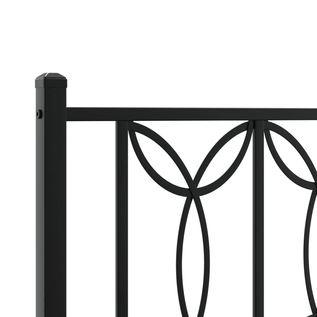 Giroletto con Testiera Metallo Nero 100x200 cm 376123