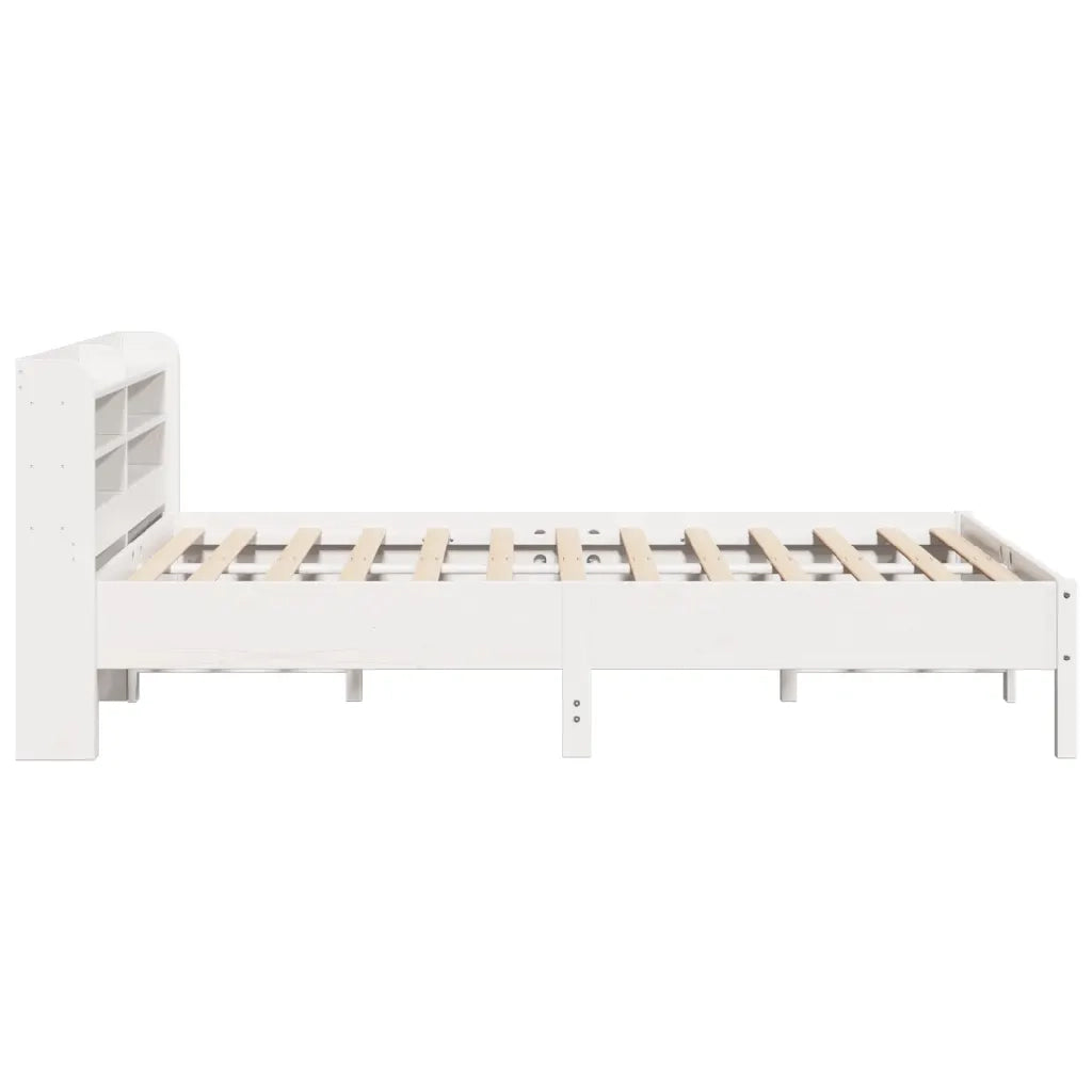 Letto senza Materasso-Struttura Letto Bianco 160x200 cm Legno Massello di Pino 561447