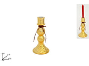 Portacandela Candelabrio Oro con Diamante 24 cm