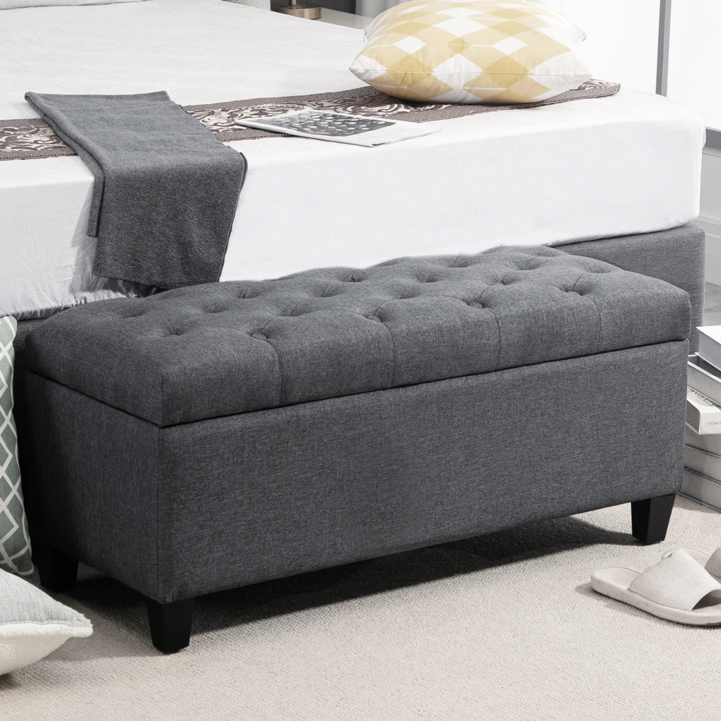 Pouf contenitore ¨C Minimal ¨C grigio scuro 100x40x44 cm
