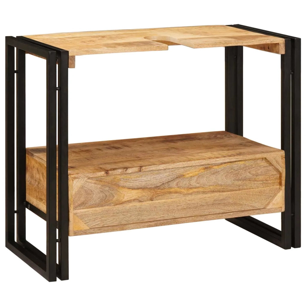 Armadio da bagno con cassetto Marrone Legno di mango massello 4102769
