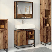 Set di mobili per il bagno con cassetto 2 pcs Legno vecchio
