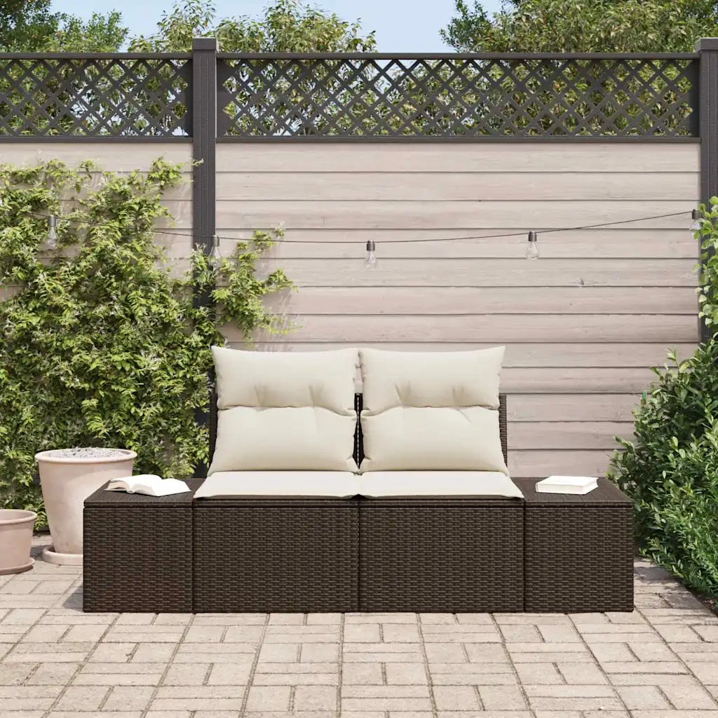 Divano da giardino-Sofa da Giardino-Divano da esterno Marrone 123 x 62 x 69cm polyrattan 351135