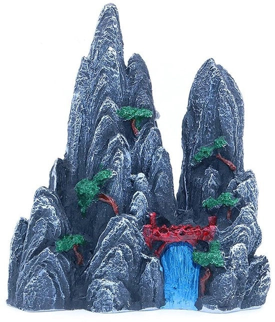 Decorazione per acquario - Ornamento in plastica - Grande formato - Paesaggio nero - Adatto per acquari di media e grande dimensione