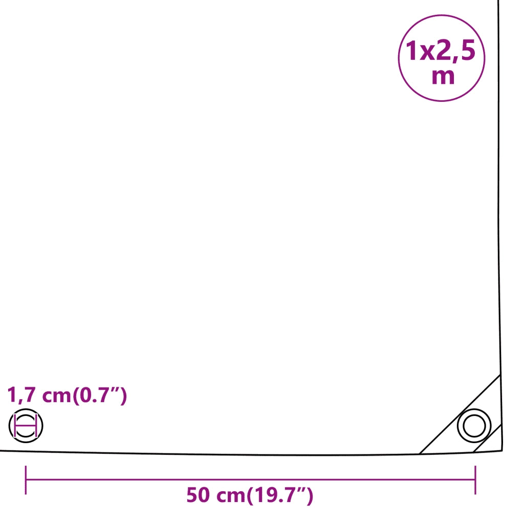 Telone Antracite 1x2,5 m 650 g/m² 156099