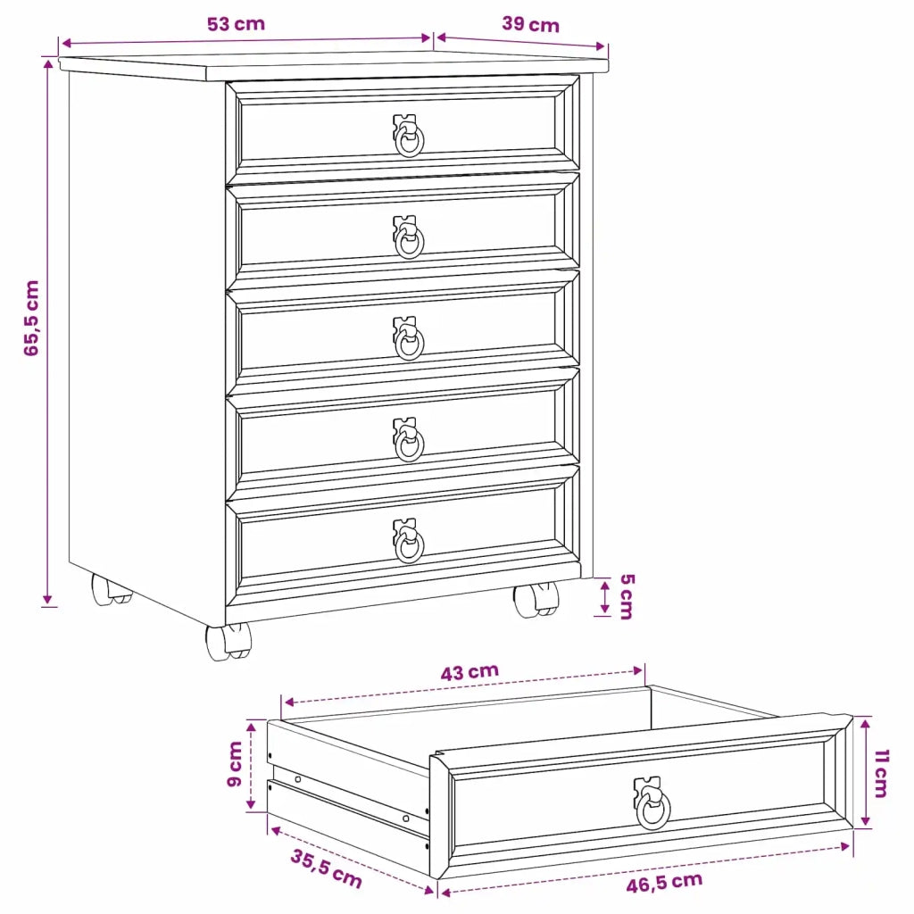 Armadietto Rotolante con Cassetti CORONA Bianco 42040534