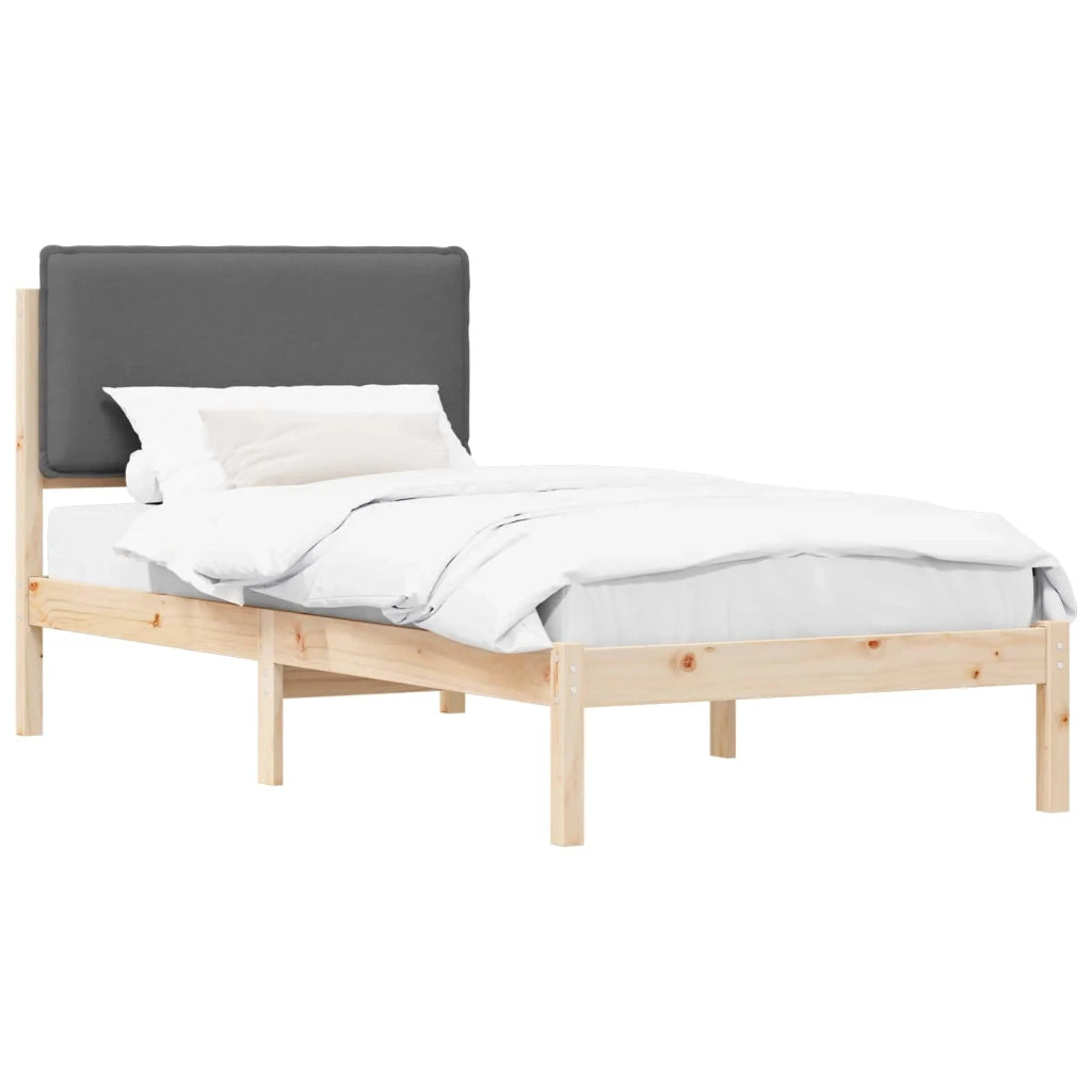 Letto con Testiera Rivestita Grigio scuro 80 x 200 cm 877870
