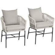 Sedia da pranzo 2 pezzi ¨C Minimal ¨C Beige, metallo