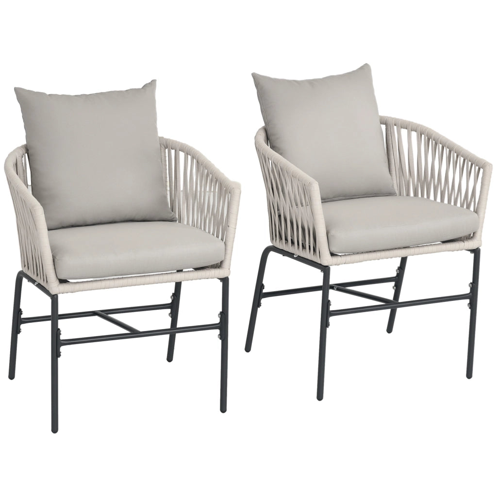 Sedia da pranzo 2 pezzi ¨C Minimal ¨C Beige, metallo