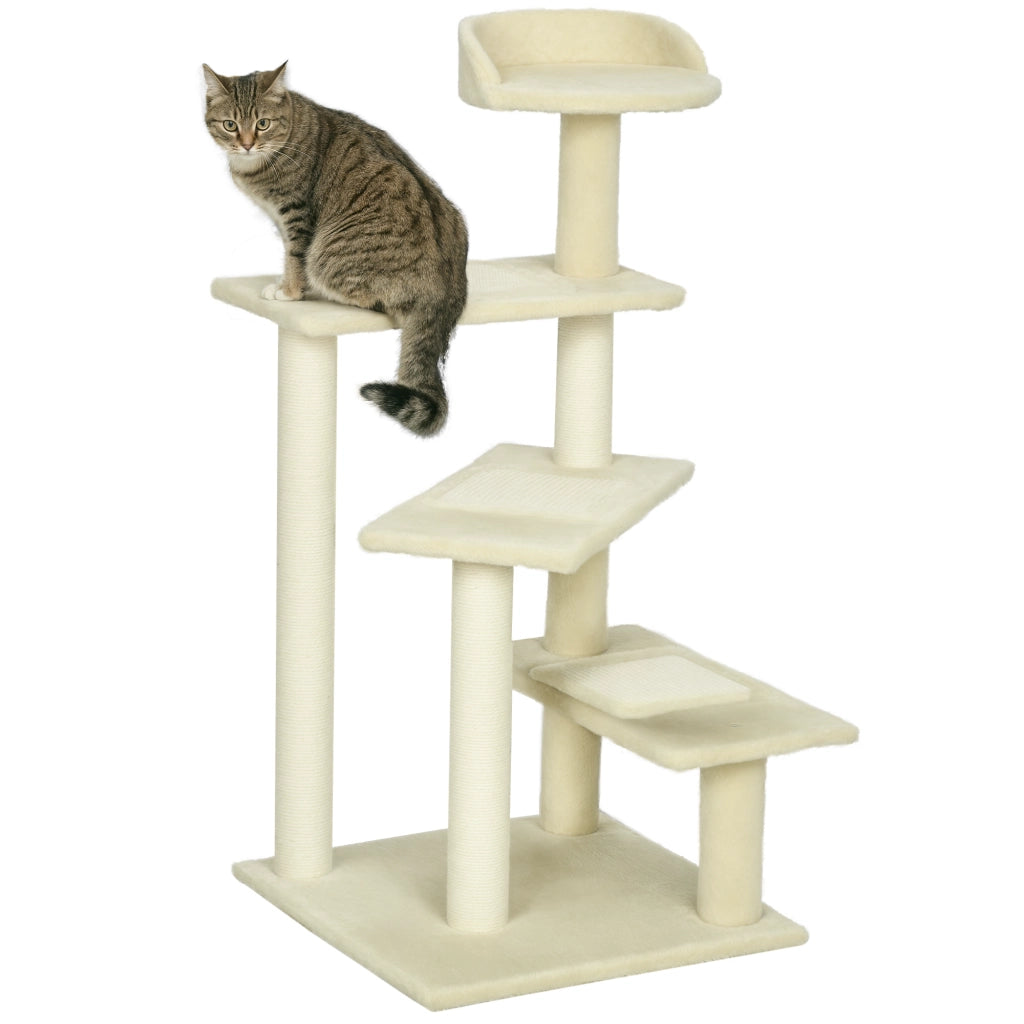 Tiragraffi per Gatto con Piattaforma ¨C Minimal ¨C Beige 100 cm