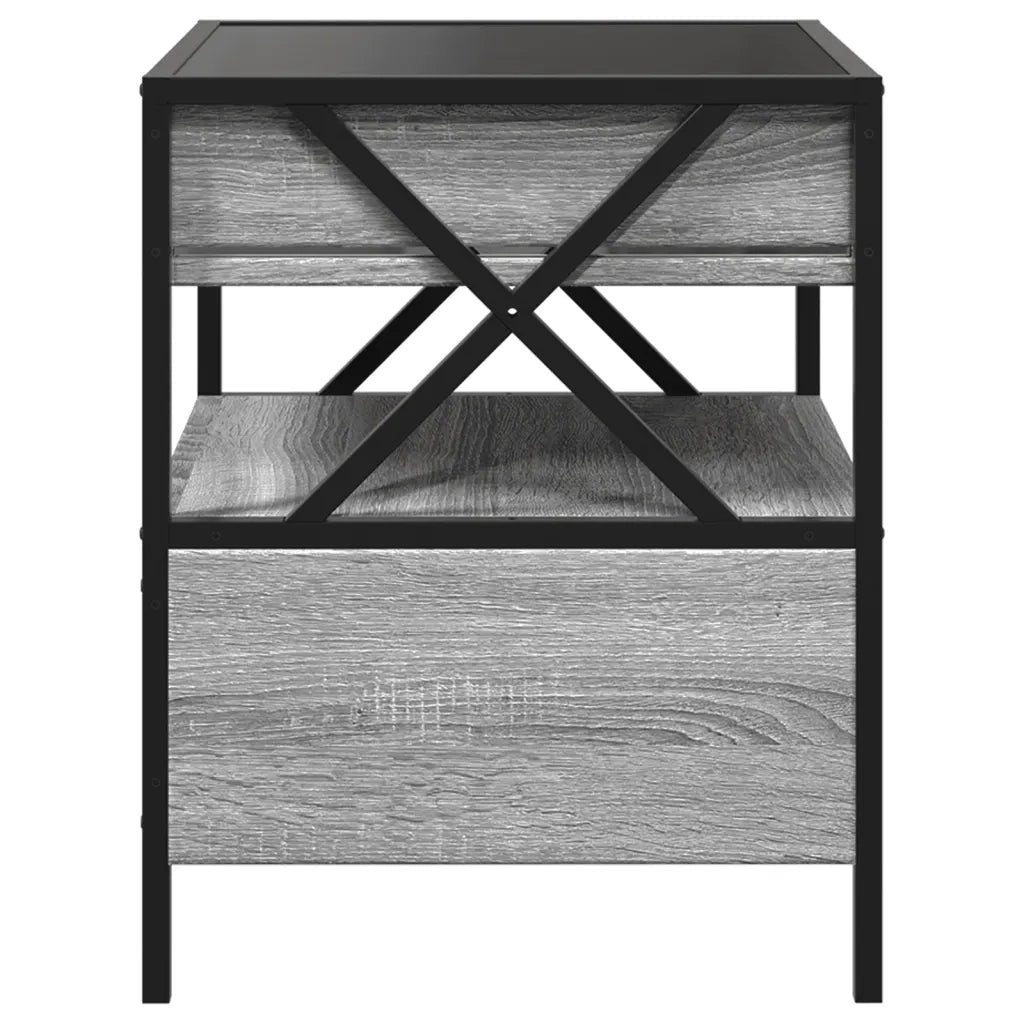Comodino con LED Infinity Grigio Sonoma 40x40x51 cm 3284104