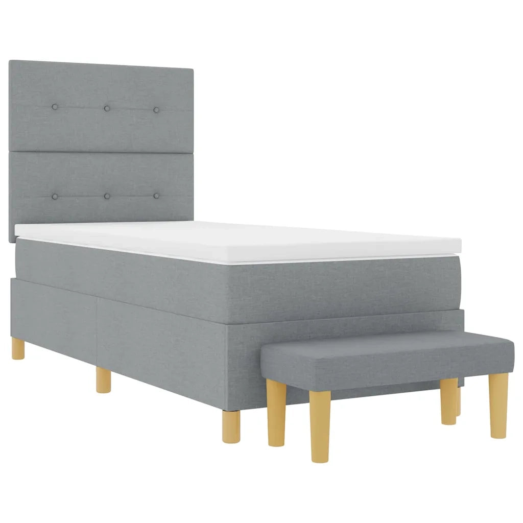 Letto a molle con testiera Grigio chiaro 200 x 80 cm Tessuto 3344254