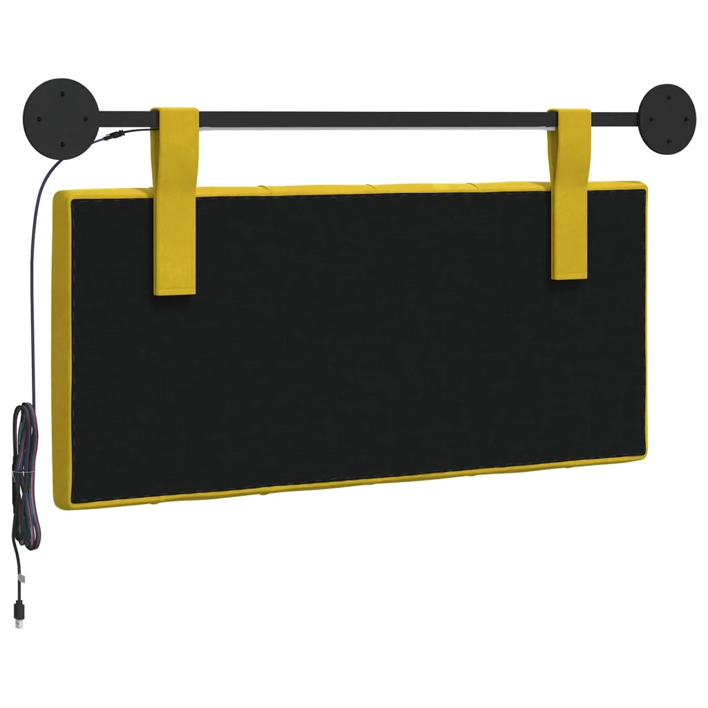 Testiera | Testata sospesa Con luce LED Giallo Velluto