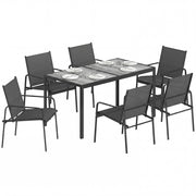 Set Tavolo e Sedie da Giardino ¨C Minimal ¨C Nero 6 Pezzi