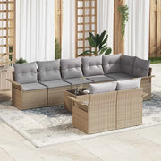 Set Divano da Giardino con archiviazione 9 pcs Beige polyrattan 3354089