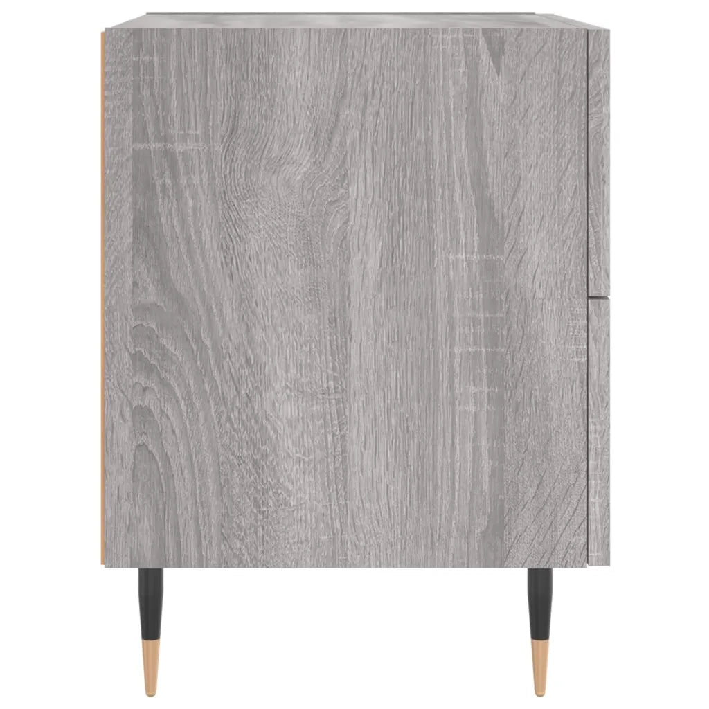 Set di 2 Comodini | Armadio da Notte | Mobiletto da notte Grigio Sonoma 40x35x47,5 cm in Legno Multistrato