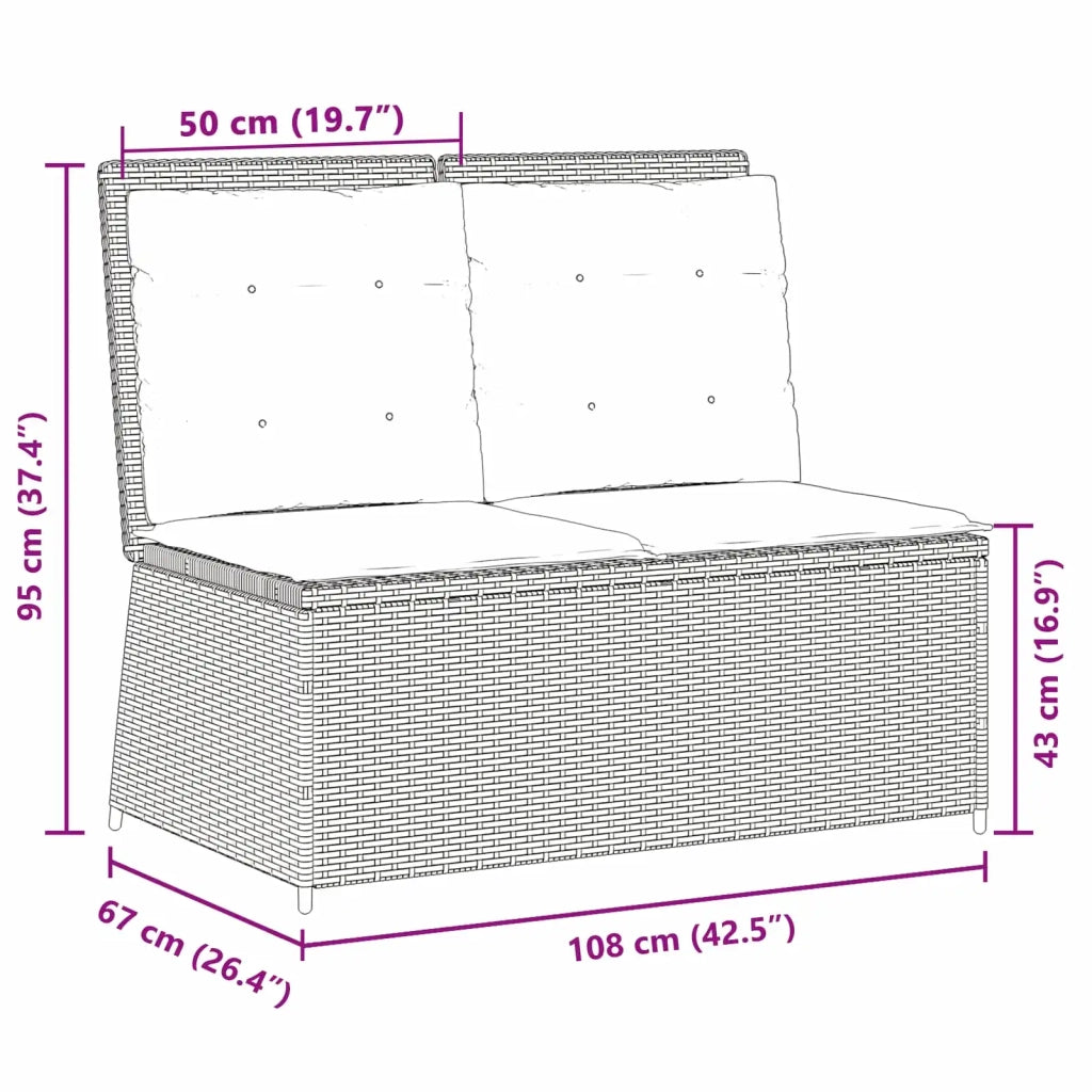 Panchina da giardino Grigio polyrattan 3394469