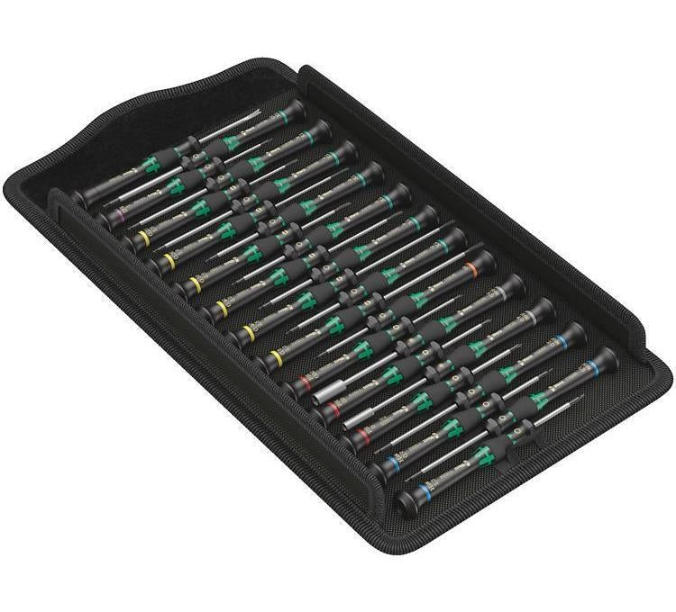Wera 05134000001 Kraftform Micro Big Pack 1 Set di 25 cacciaviti con impugnatura ergonomica e punte Black Point colore Nero Verde