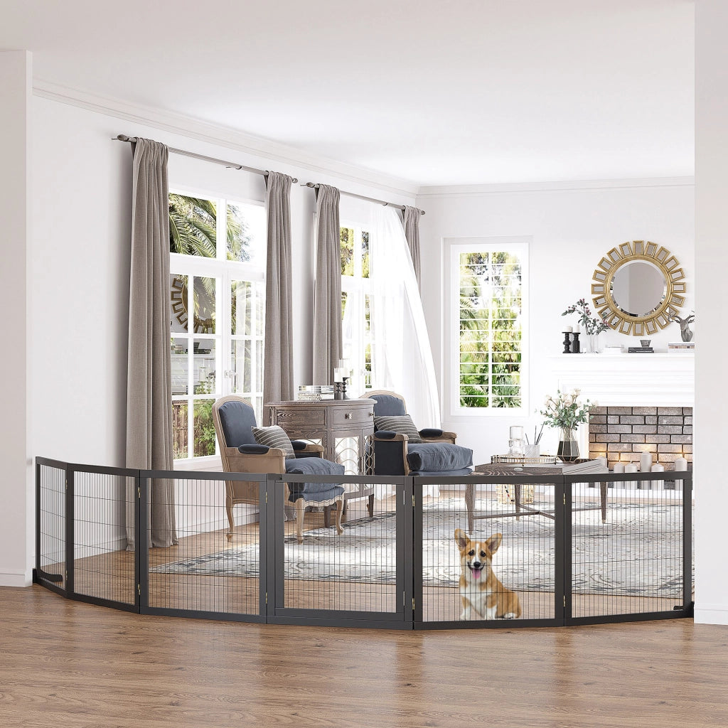 Cancelletto di sicurezza pieghevole per cani ¨C Xylo ¨C Legno di pino nero 432x36x70cm
