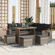 Set Divano da Giardino con cuscino 10 pcs Grigio polyrattan 3365133