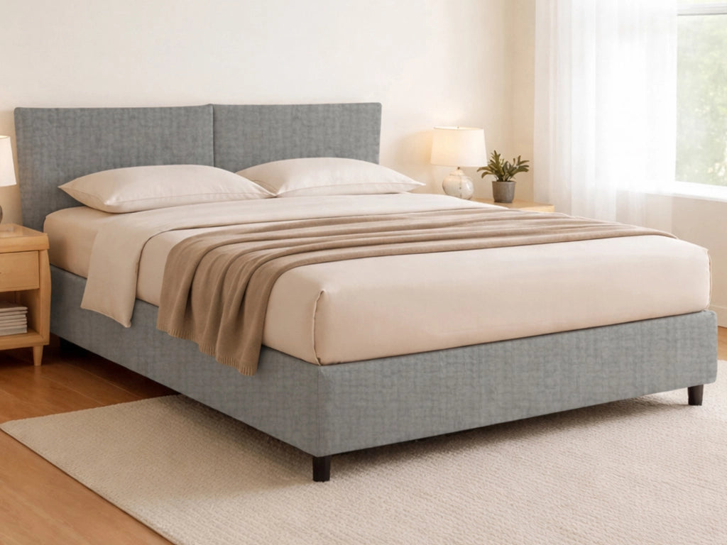 Derby, Letto Matrimoniale Sfoderabile Made in Italy, Grigio Cenere