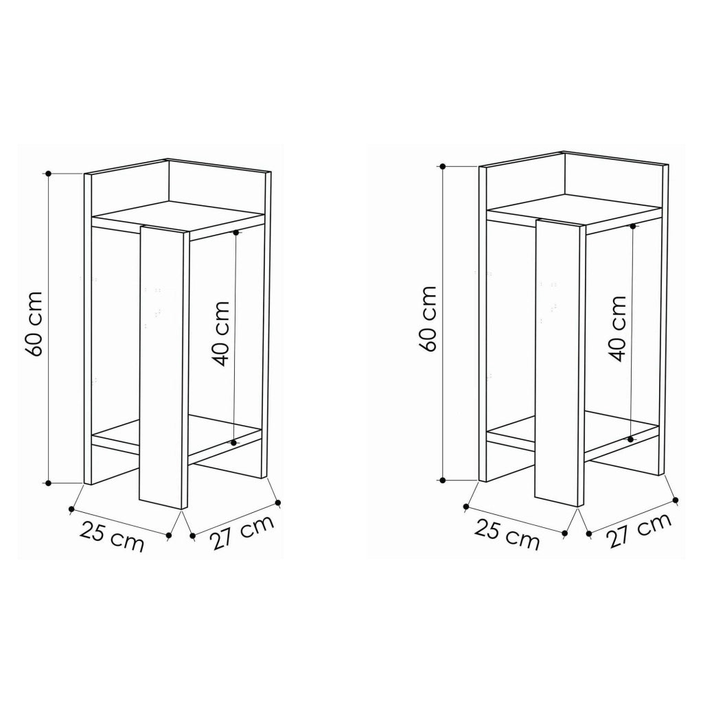 Tartano, set Comodini 4 Ripiani, Grigio Tortora