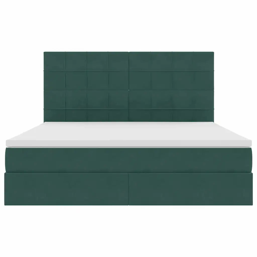 Letto con contenitore e materasso Verde Scuro 180 x 200 cm