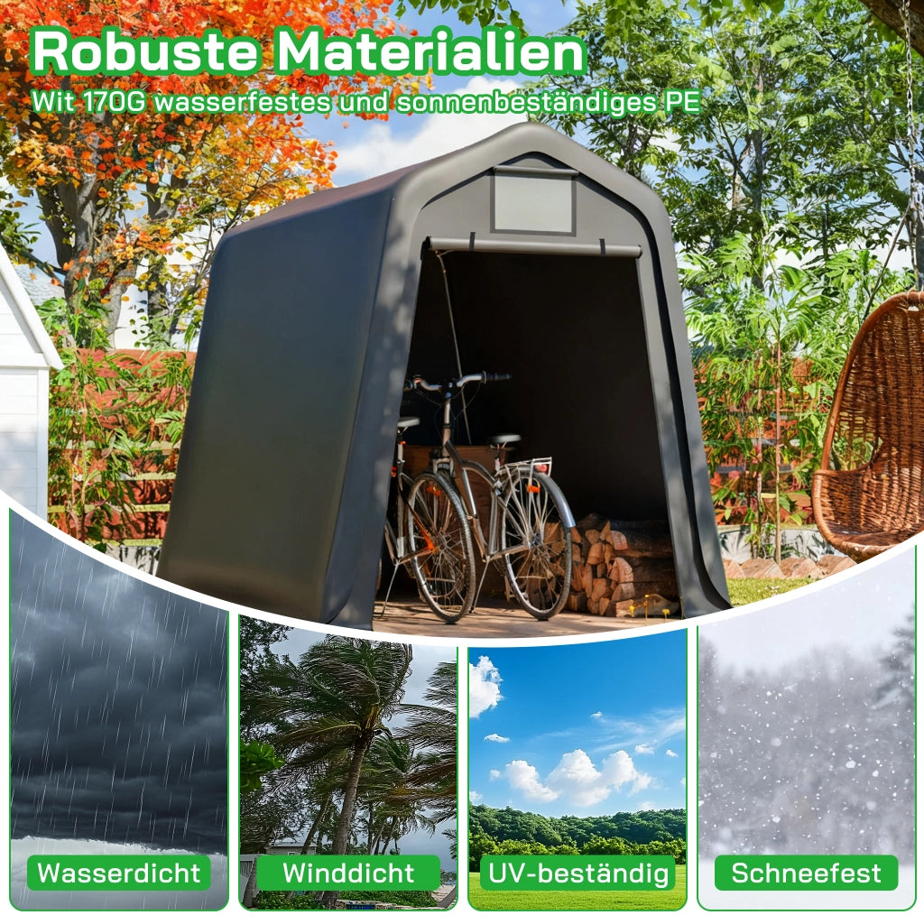 DEPOSITO 245x183x217 cm Grigio in PE, uso per attrezzi e biciclette